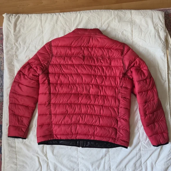 Men's Black/Red Lambskin Reversible Puffer Jacket MISSANI LE COLLEZIONI - Picture 7 of 11